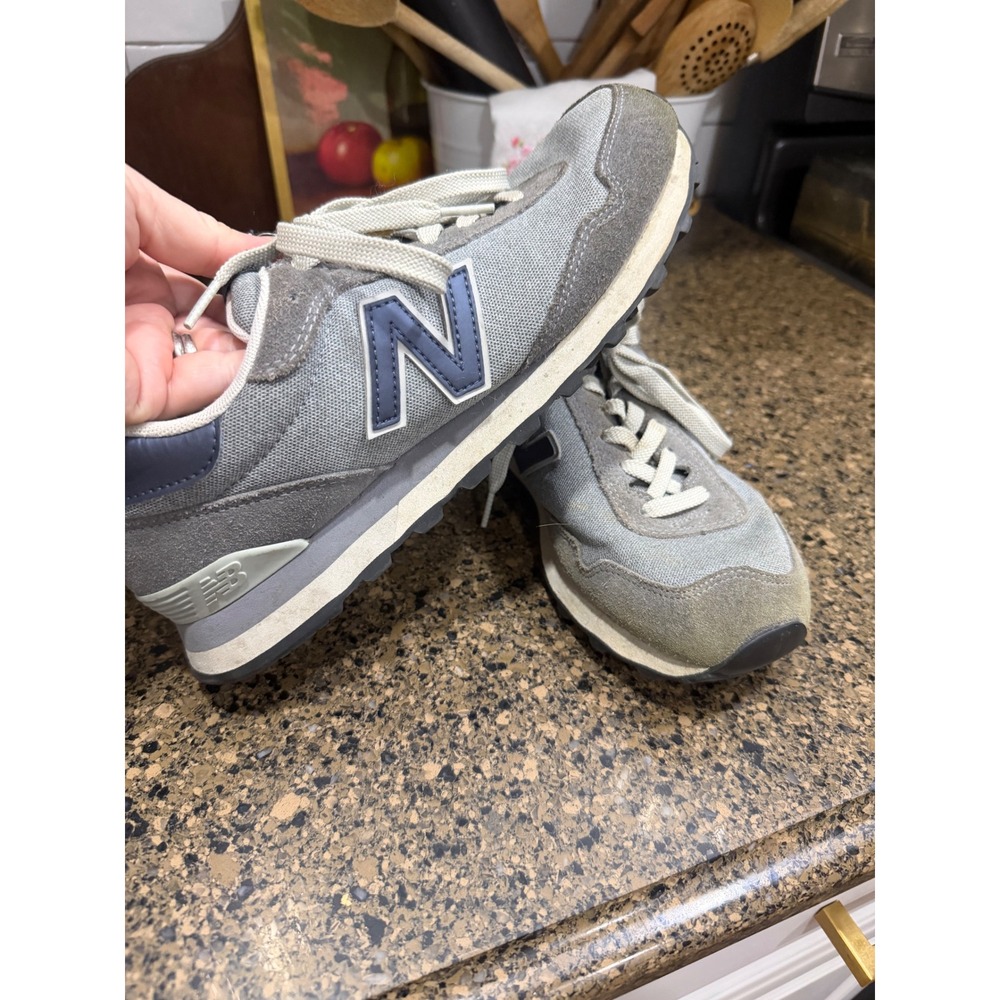 New Balance 515 Grey Navy Blue Suede Mesh Sneakers WL515RTB Womens 10